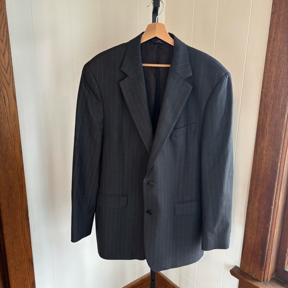 Brooks Brothers 346 Stretch Stripe Sport Coat Gray Wool Blend Blazer Mens 43R - Picture 2 of 10